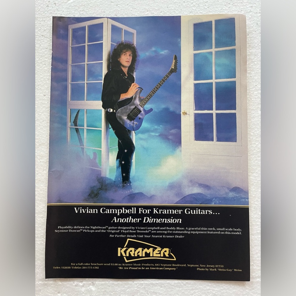 Vivian Campbell Kramer Guitar Ad